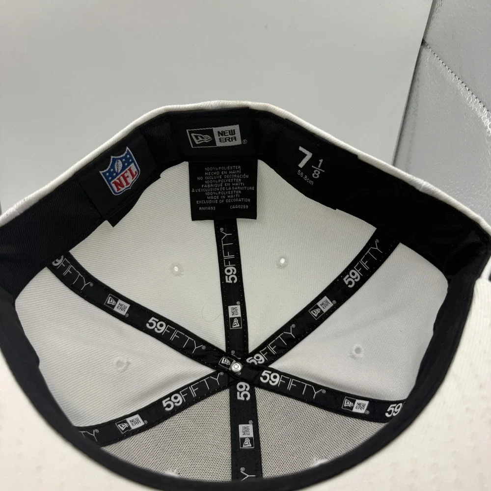New Era 59FIFTY‎ Pittsburgh Steelers Fitted Hat White Tonal Size 7 1/8 NFL Cap